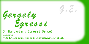 gergely egressi business card